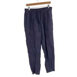 Athleta Retreat Linen Blue Rain Relax Ankle Pants Women’s Size Small